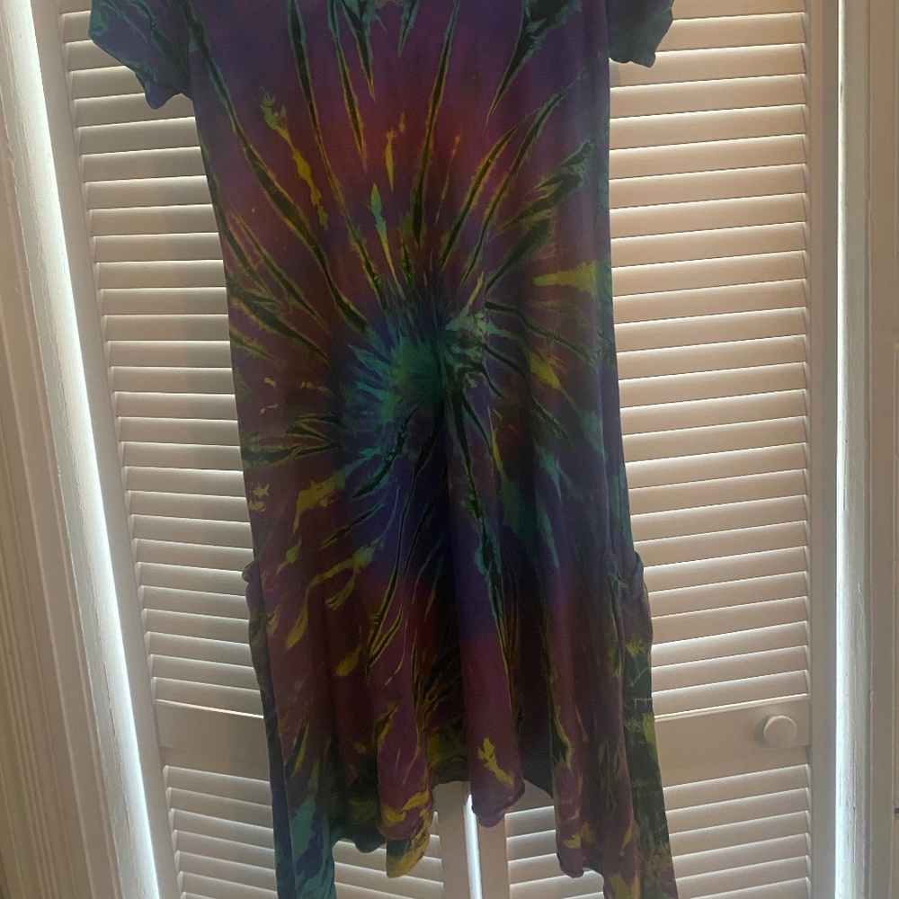 poket dress! short sleeve tie dye dress